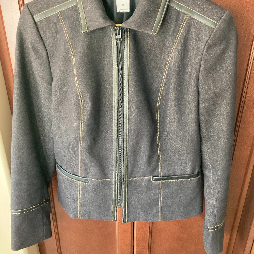 Nygard Cropped Black Denim Jacket Size 8